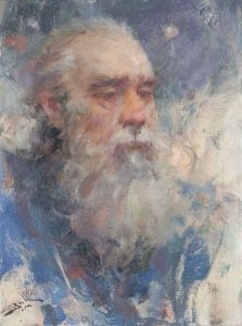 Dan Beck Storyteller old man with beard painting portrait