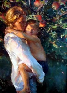 Daniel Gerhartz In Mother's Arms figurative painting