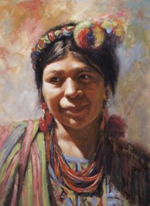 Irina Milton Girl With The Necklace Native American woman painting women artist