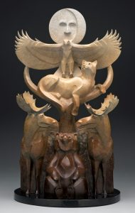 Rosetta High Country Totem bronze sculpture eagle cat moose bear moon women artist