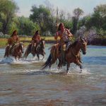 Martin Grelle Warriors On The Greasy Grass Native American horses western oil painting Briscoe Museum