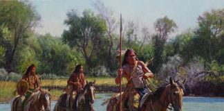 Martin Grelle Warriors On The Greasy Grass Native American horses western oil painting Briscoe Museum