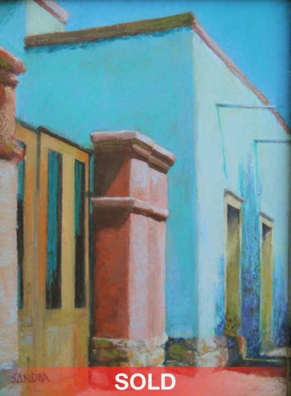 Elizabeth Sandia Barrio Colors architecture building Santa Fe painting