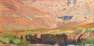 Skip Whitcomb Last Night's Rain desert river stream western oil landscape painting