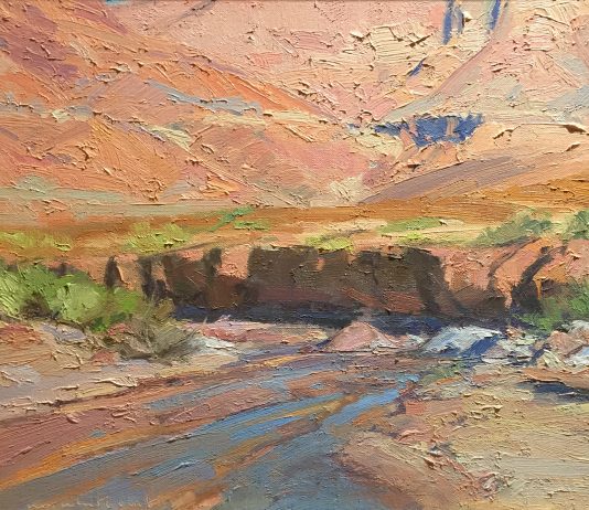 Skip Whitcomb Last Night's Rain desert river stream western oil landscape painting
