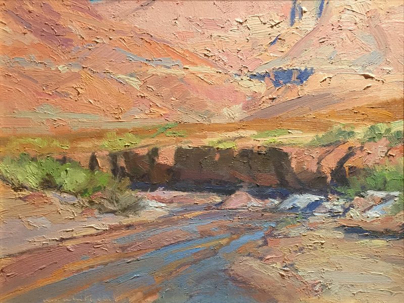 Skip Whitcomb Last Night's Rain desert river stream western oil landscape painting