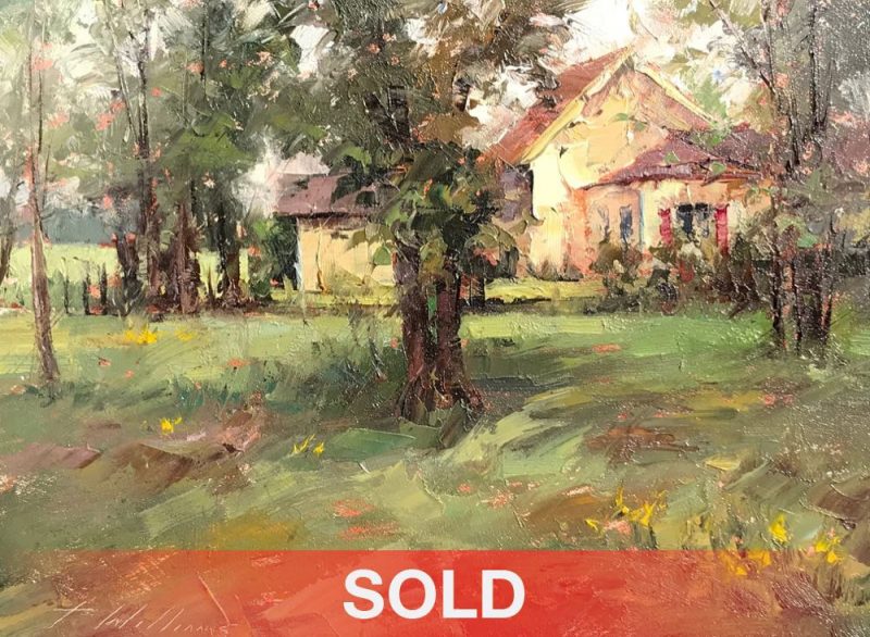 Todd Williams Woods Cottage architectural tree landscape oil painting