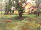 todd williams wood cottage house trees grass landscape oil painting