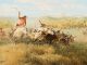 John Clymer Spotted Buffalo, Native American buffalo hunt