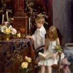 Daniel Keys Innocence boy girl portrait oil painting grand prize winner