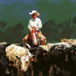 don weller quietly among the cows watercolor cowboy cows western painting southwest art magazine