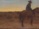 Maynard Dixon Daybreak cowboy on horse western landscape painting