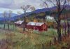 Paul Strisik Two Barns Waterville Vermont landscape painting