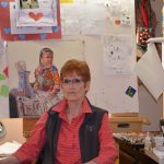 Ann Hanson working in studio artist