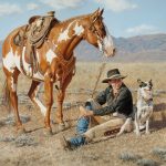 Ann Hanson Rest Stop cowgirl horse landscape oil painting