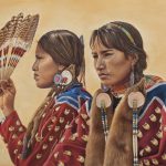 Ann Hanson Sisterhood Native American Indian ceremony ceremonial Western oil painting