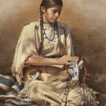 Ann Hanson The Dollmaker Native American girl woman western oil painting sold