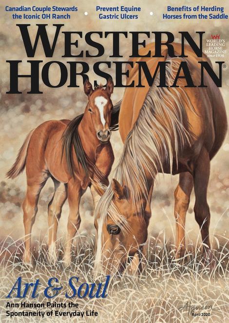 Ann Hanson Western Horseman magazine cover image horse baby colt western oil painting