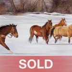 Ann Hanson Winter Getaway cowboy horse snow western oil painting