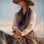 carrie ballantyne jessie on the houlihan ranch cowgirl on horse western oil painting