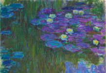 Claude Monet "Nymphéas en Fleur" oil painting water lilies pond reflection