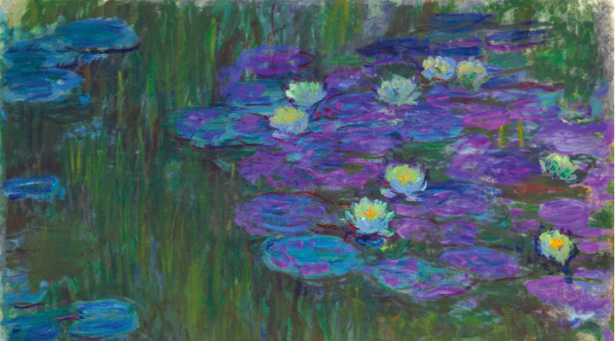 Claude Monet "Nymphéas en Fleur" oil painting water lilies pond reflection