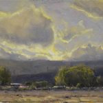 Dan Young Spring Sky Drama landscape clouds trees oil painting
