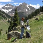 Dan Young painting mountains easel oil painting plein air