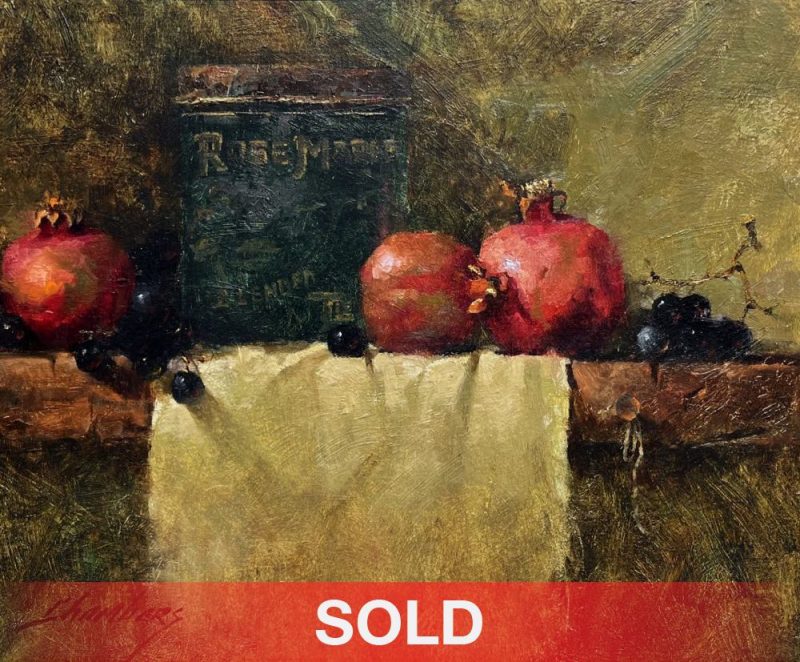 Jean Chambers Pomegranates stillife oil painting sold