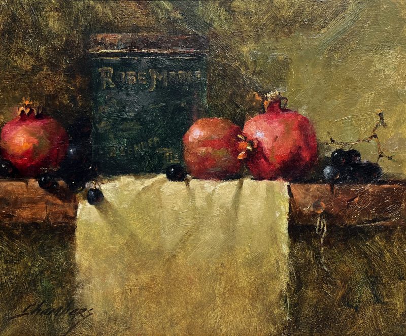 Jean Chambers Pomegranates stillife oil painting