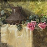 Jean Chambers Urn With Roses flowers floral still-life oil painting