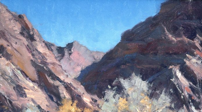 matt smith the mojave desert wash landscape oil painting cacti