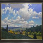 Phil Starke A Day In The Clouds Colorado high mountain cowboy horse western landscape oil painting framed