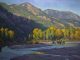 Phil Starke Morning Shadows, Shoshone River cowboy horses stream mountains western oil painting