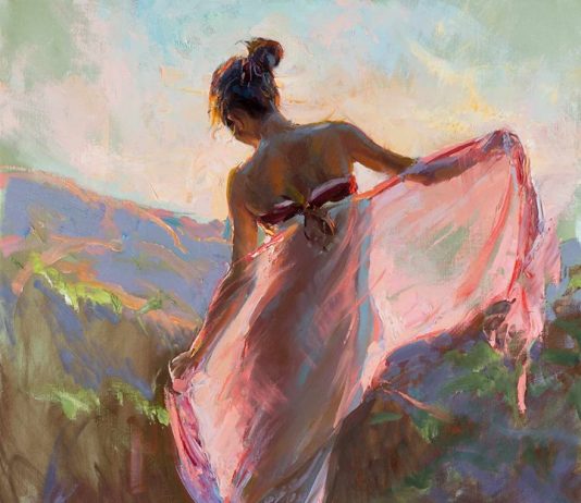 daniel gerhartz before the sun sets figurative oil painting figure woman