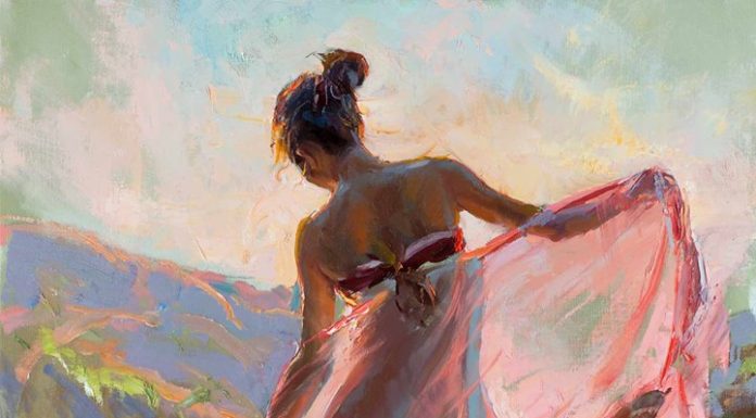 daniel gerhartz before the sun sets figurative oil painting figure woman