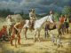robert Griffing general braddock horse native american indian encampment western oil painting