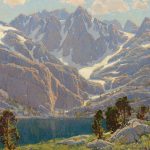 edgar payne solitudes enchantment high mountiain snow capped mountain mountain lake landscape oil painting