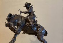 Fred Fellows Riding Out A Bad Investment cowboy bucking horse equine western bronze scultpure