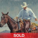 jim connelly lefty cowboy horse horseback western oil painting