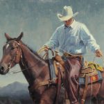 jim connelly lefty cowboy horse horseback equine western oil painting