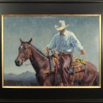 jim connelly lefty cowboy horse horseback equine western oil painting