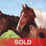 jim connelly peaceable horses equine western oil painting