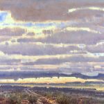 Jim Morgan Under A Wyoming Sky clouds mountains prairie landscape oil painting