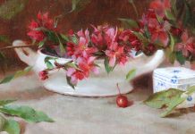 timothy thies apple blossoms stillife oil painting