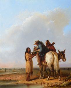 alfred jacob miller trapper native american indian woman horses western oil painting