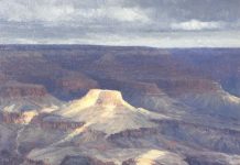 Curt Walters A Moment Of Sun Grand Canyon landscape oil painting