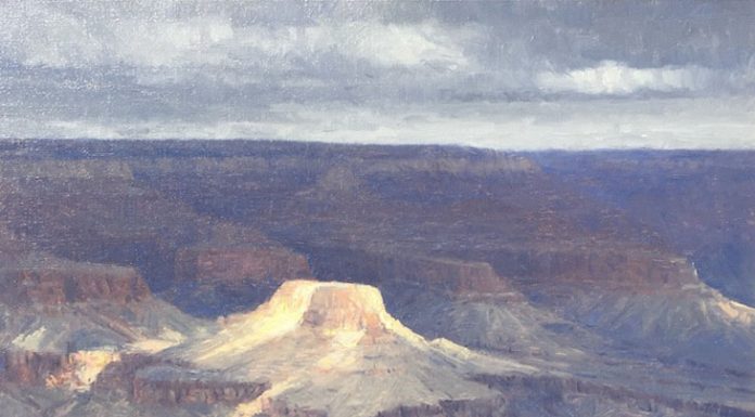 Curt Walters A Moment Of Sun Grand Canyon landscape oil painting