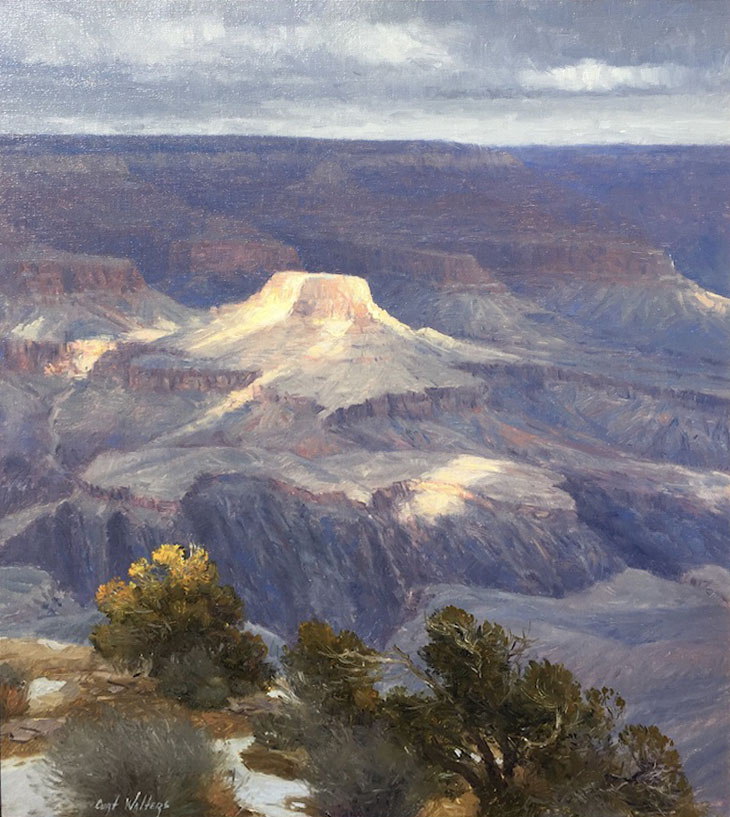 Curt Walters A Moment Of Sun Grand Canyon landscape oil painting