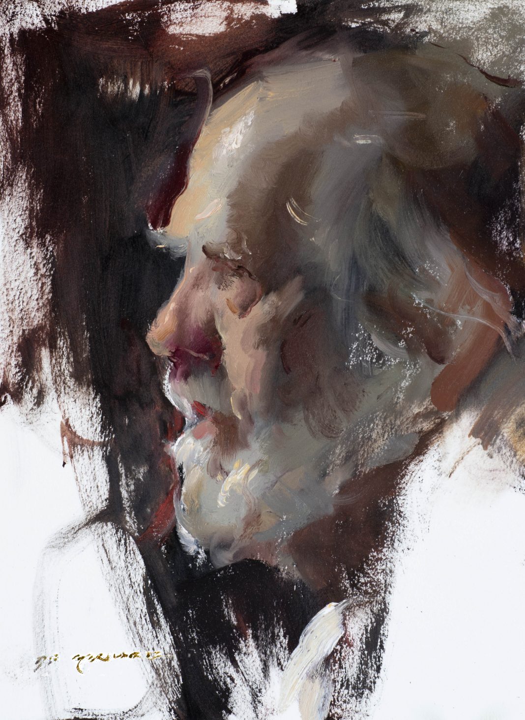 Daniel Gerhartz A Gentle Soul man portrait figure figurative impressionistic oil painting